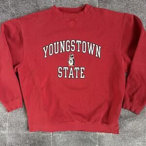Men's Vintage Y2K TCX Youngstown State Penguins Red Crewneck Sweatshirt Sz L VTG